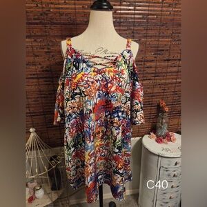 New Glory Multicolor Abstract Top